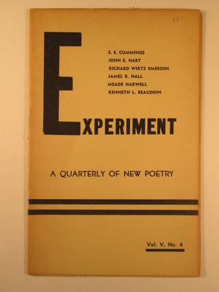 Item #003984 Experiment. A Quarterly of New Poetry. Vol. V, No. 4. e. e. cummings