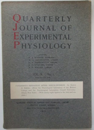 Item #009409 Cutaneous Sensation After Nerve Division in Quarterly Journal of Experimental...