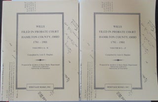 Item #009436 Wills Filed in Probate Court Hamilton County, Ohio 1791-1900. Volumes 1 and 2. Lois...