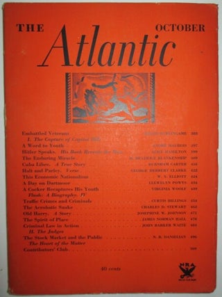 Item #009529 The Atlantic Monthly. October 1933. Virginia Woolf