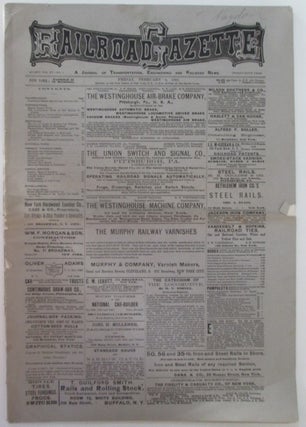 Item #009901 The Railroad Gazette. Friday, February 2, 1883. Authors