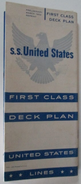 Item #009919 S.S. United States First Class Deck Plans. Given.