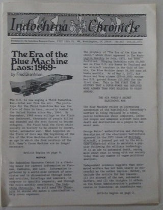 Item #010269 Indochina Chronicle. No. 6 and 7. Oct. 15, 1971. Authors