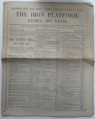 Item #010847 The Iron Platform. Extra. No. XXVII. February 1863. Authors