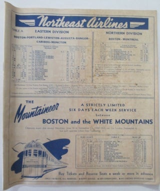 Item #011286 Boston and Maine Railroad, Motor Coach and Northeast Airlines Timetable for June 18,...