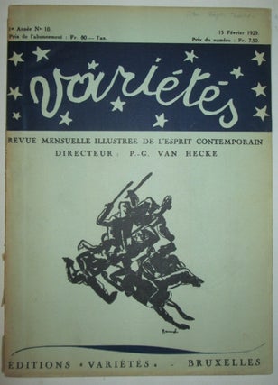 Item #011669 Varietes. Revue Mensuelle Illustree de L'esprit Contemporain. 15 Fevrier 1929. 1re...