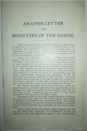 Item #012038 An Open Letter to Ministers of the Gospel. given