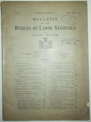 Item #012356 Bulletin of the Bureau of Labor Statistics of New York. No. 5. June 1900. given