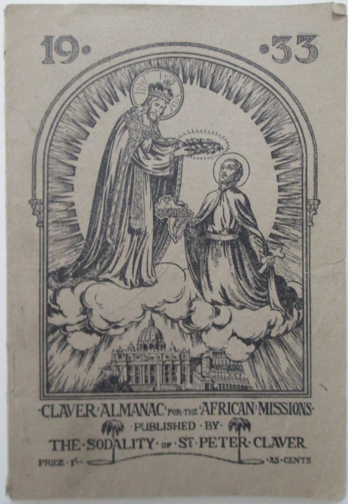 Item #012827 Claver Almanac for the African Missions. 1933. Authors.