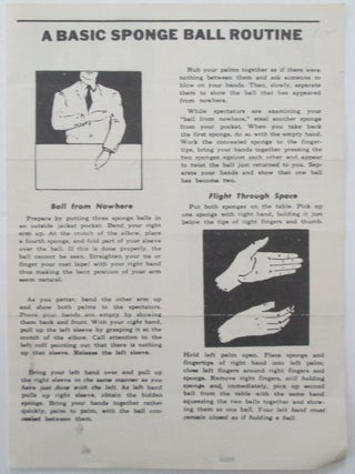 Item #012898 A Basic Sponge Ball Routine. Albert Goshman