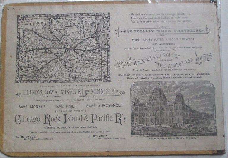 Item #013265 Chicago, Rock Island and Pacific Railway Illustrated Advertisement. given.