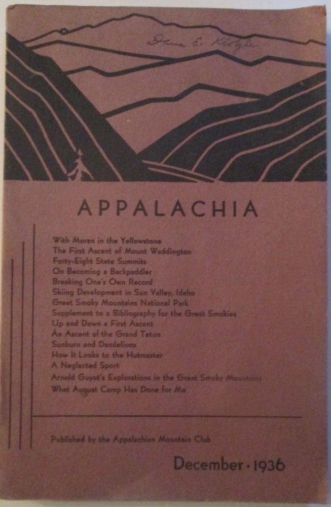 Item #013311 Appalachia. December 1936. authors.