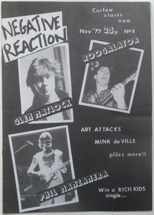 Item #013558 Negative Reaction No. 4. Nov. '77. Jon Romney, Charlie, Wendy Shock