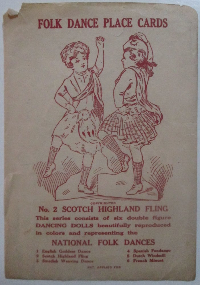 Item #013636 Folk Dance Place Cards. No. 2 Scotch Highland Fling. given.