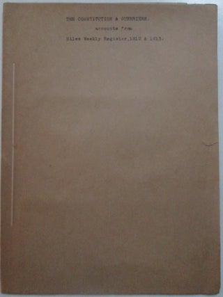 Item #013639 The Weekly Register. Extracts from 1812 and 1813. James Madison, Stephen Decatur