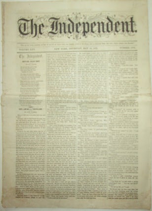 Item #013960 The Independent. May, 1873. Elizabeth Stuart Phelps