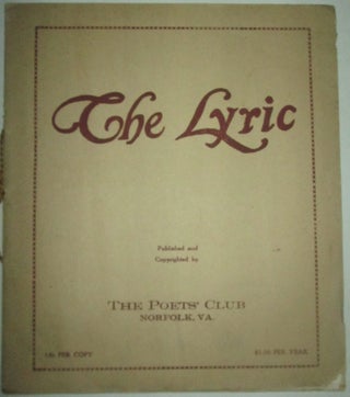Item #014089 The Lyric. August 1923. Vol. 3 No. 8. Witter Bynner