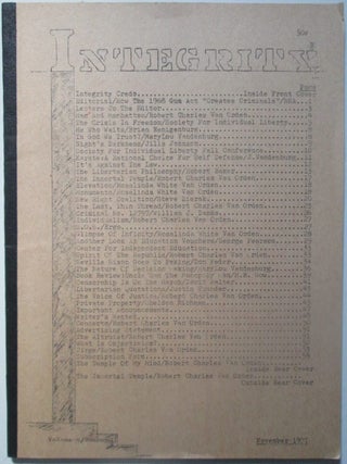 Item #014155 Integrity. November 1971. Volume 4, Number 1. Robert Charles Van Orden