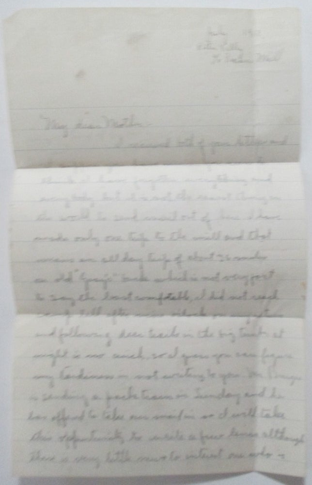 Item #014174 Handwritten letter from Potter Valley, care of Fraser's Mill, 1912. Lex.