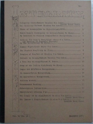 Item #014296 Integrity. December 1971. Volume 4, Number 12. Robert Charles Van Orden