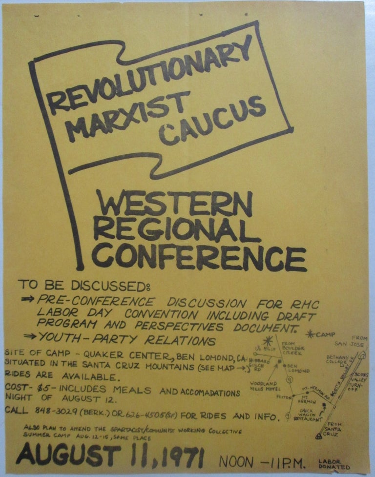 Item #014465 Revolutionary Marxist Caucus, Western Regional Conference Flyer. given.