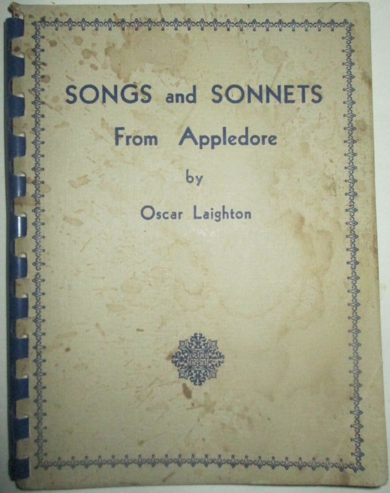 Item #014485 Songs and Sonnets from Appledore (cover title). Oscar Laighton.