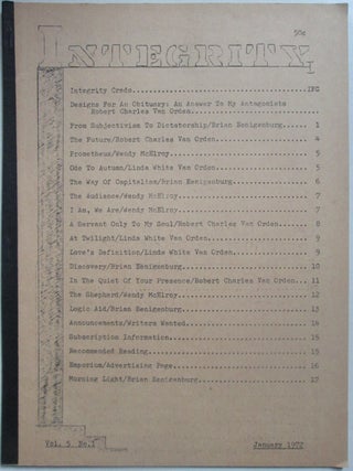 Item #014526 Integrity. December 1971. Volume 4, Number 12. Robert Charles Van Orden