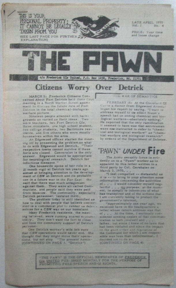 Item #014549 The Pawn. Late April 1970. Vol. 1 No. 4. Given.