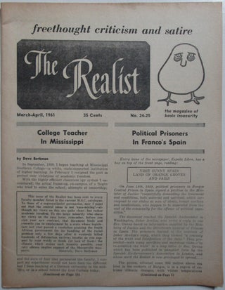 Item #014619 The Realist. Freethought, Criticism and Satire. March-April, 1961. No. 24-35. Paul...