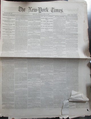 Item #014629 The New York Times. Thursday April 21, 1864. With News on the Civil War. authors