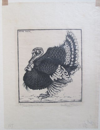 Item #014640 Turkey. Woodcut Illustration on Tissue Paper. Anton Pieck