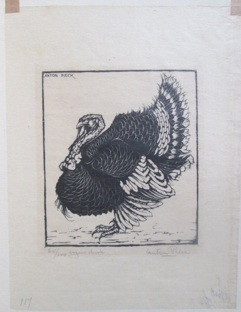Item #014640 Turkey. Woodcut Illustration on Tissue Paper. Anton Pieck.