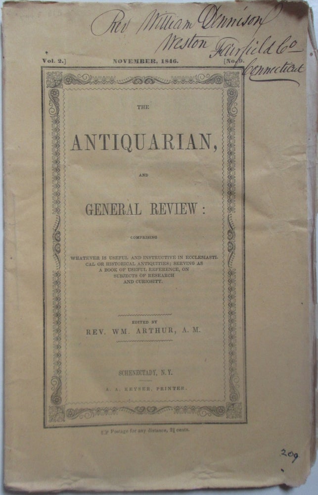 Item #014663 The Antiquarian, and General Review. November, 1846. authors.