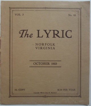 Item #014676 The Lyric. October 1923. Vol. 3 No. 10