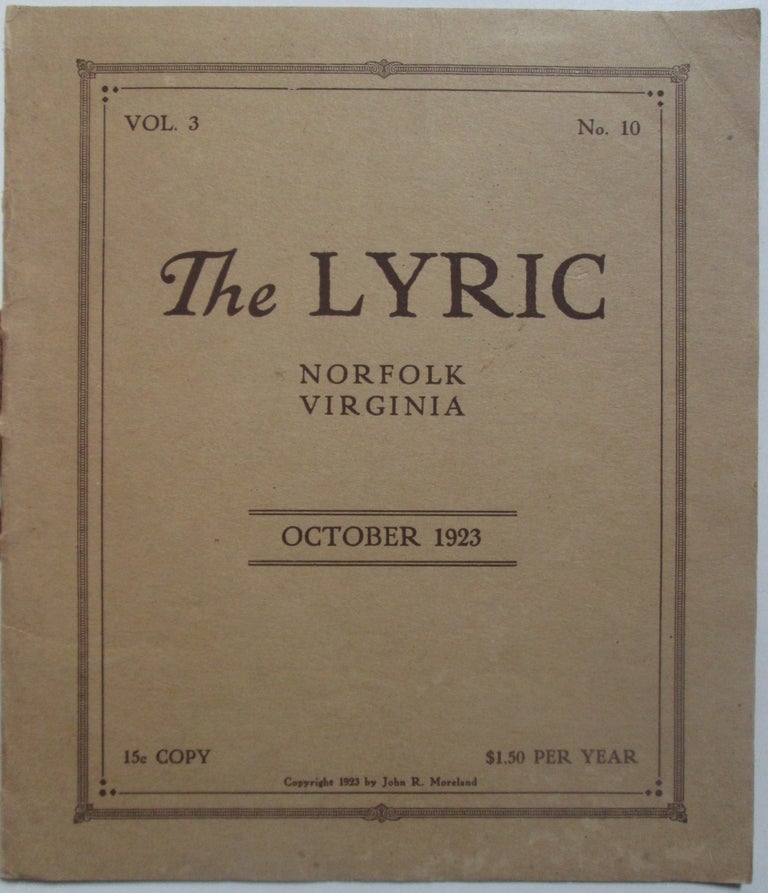 Item #014676 The Lyric. October 1923. Vol. 3 No. 10.