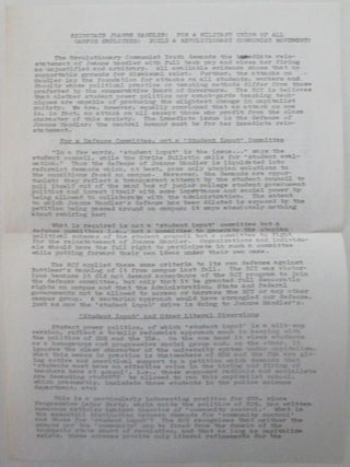 Item #014847 Reinstate Joanne Handler! For a Militant Union of All Campus Employees! Build a...