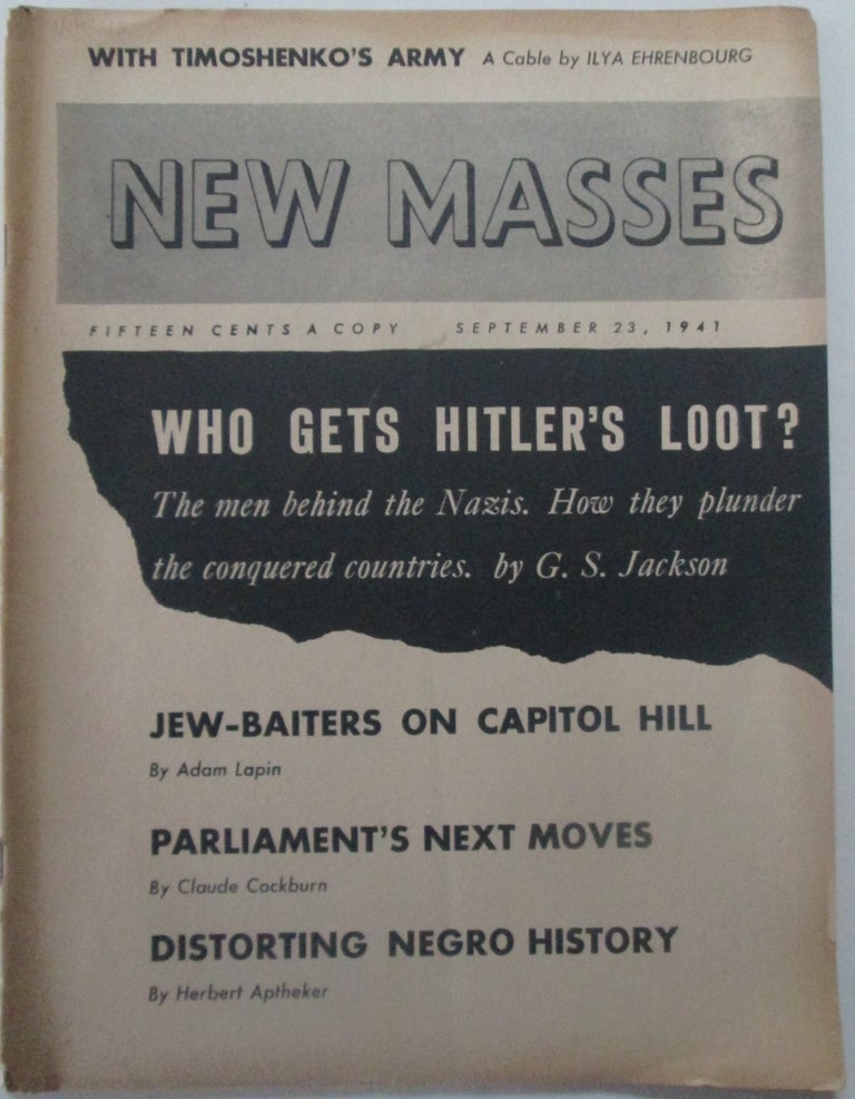 Item #014851 New Masses September 23, 1941. Claude Cockburn.