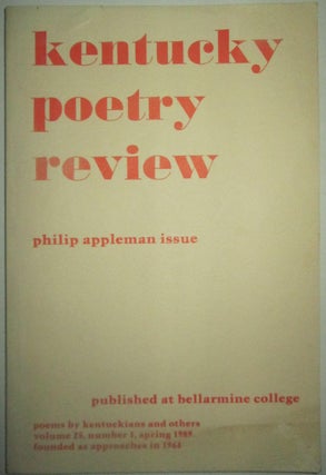 Item #014854 Kentucky Poetry Review. Philip Appleman Issue. Spring 1989. Barbara Kingsolver,...