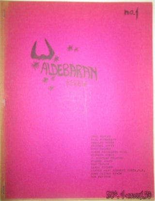 Aldebaran Review no. 1. Larry Eigner, Gene Fowler, Adams.