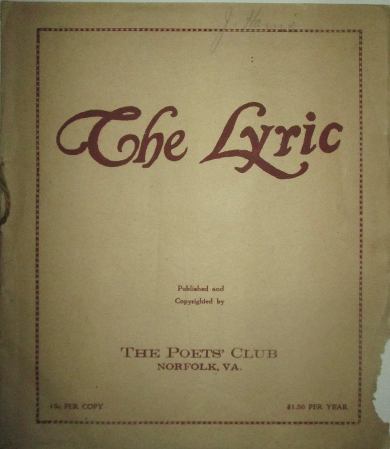 Item #015033 The Lyric. April 1923. Vol. 3 No. 4. authors.