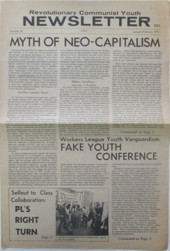 Item #015075 Revolutionary Communist Youth Newsletter. January-February 1972. Number 10. Authors.
