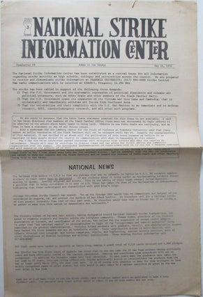 Item #015102 National Strike Information Center. Newsletter #9. May 14, 1970. Given
