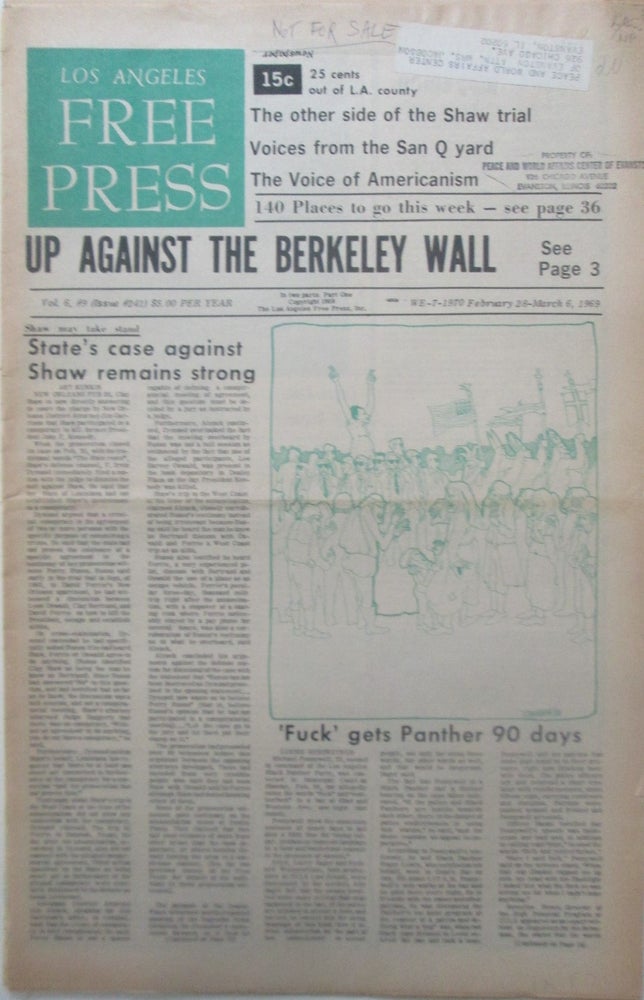 Item #015184 Los Angeles Free Press February 28-March 6, 1969. In two parts, Complete. authors.