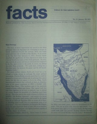 Item #015237 Facts Today in the Middle East. No. 15-January 30, 1975. given