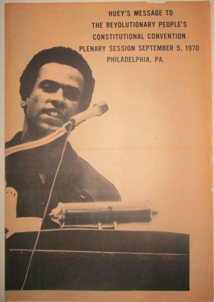 Item #015448 Huey's Message to the Revolutionary People's Constitutional Convention Plenary Session September 5, 1970 Philadelphia, PA. Huey Newton.