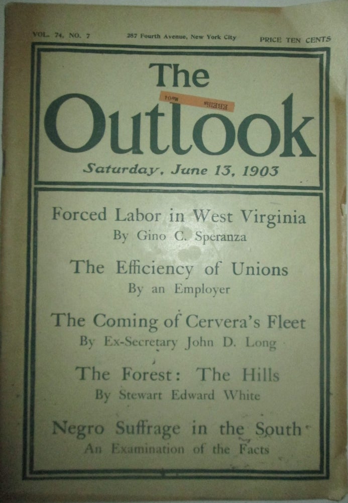 Item #015481 The Outlook. Saturday, June 13, 1903. authors.