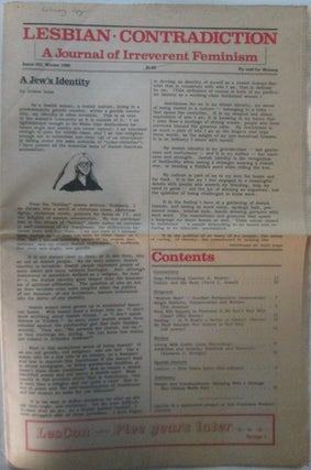 Item #015532 Lesbian Contradiction. A Journal of Irreverent Feminism. Issue #21. Winter 1988....