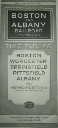 Item #015590 Boston and Albany Railroad Time Tables. Effective October 9, 1933. given