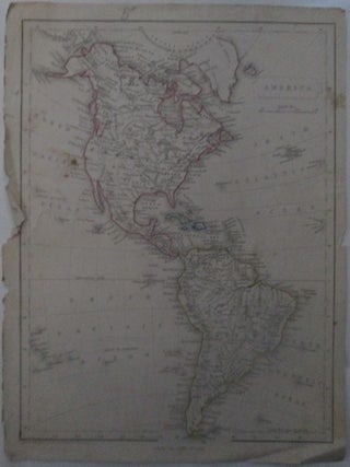 Item #015763 America. Map of the Continents of North and South America, including the United...