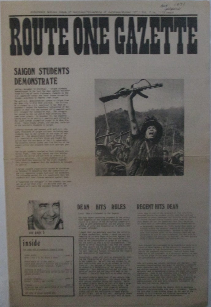 Item #015849 Route One Gazette. Winter 1971. Vol. 2 No. 1. authors.